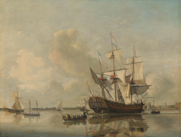 The Navys Frigate Rotterdam on the Maas off Rotterdam 1807