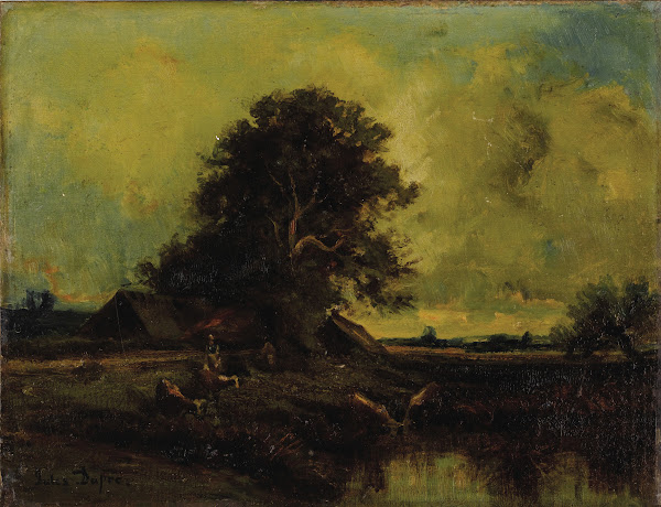 River Landscape with Cottage