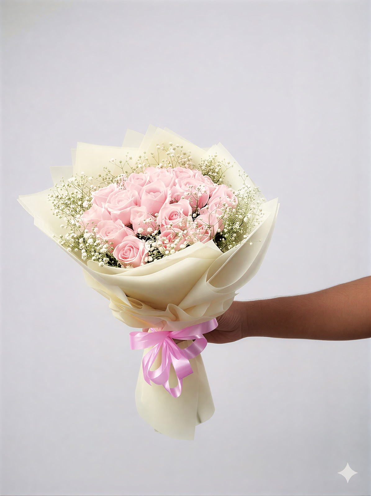 Soft Pastel Pink Rose Bunch