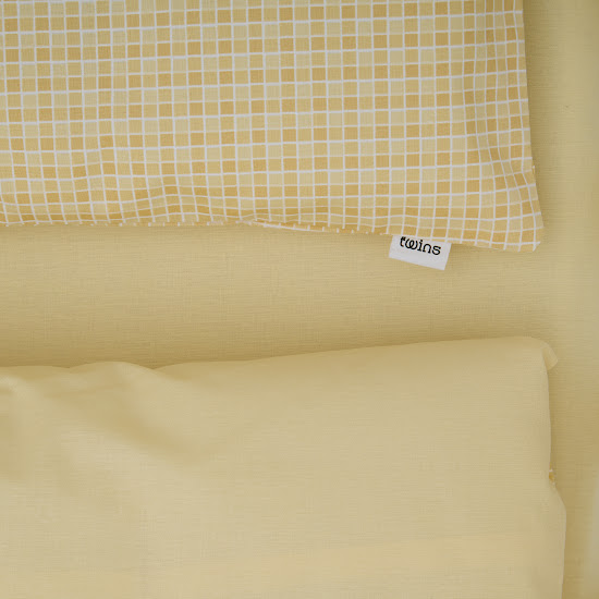 Children's replacement bedding set 3 el Twins Auro Print (calico) fitted sheet yellow