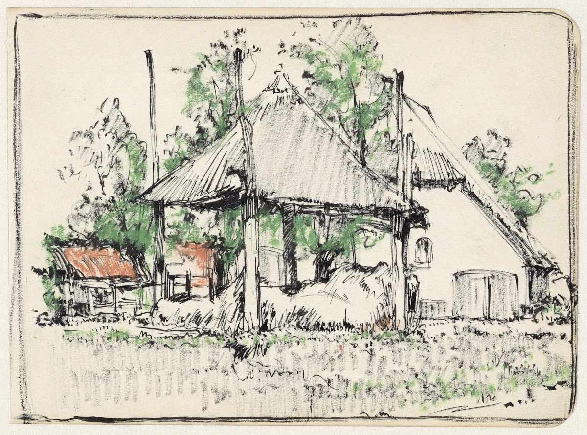 Hooiberg op boerenerf bij Hoorn 1912