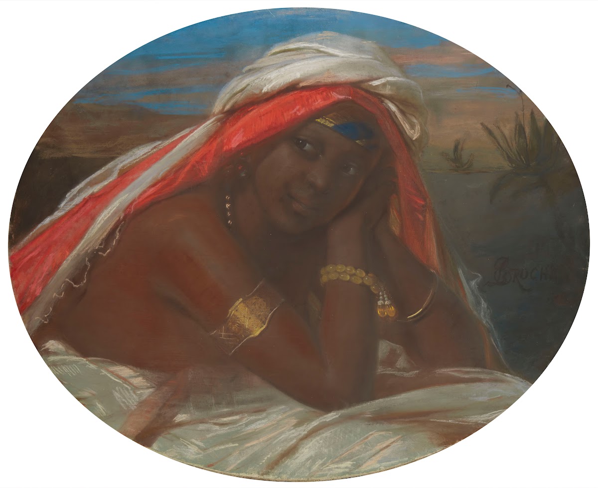 Portrait of a black woman wearing a turban