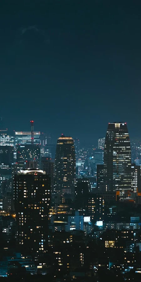 Tokyo Tower And City Skyline 5K Phone Wallpaper