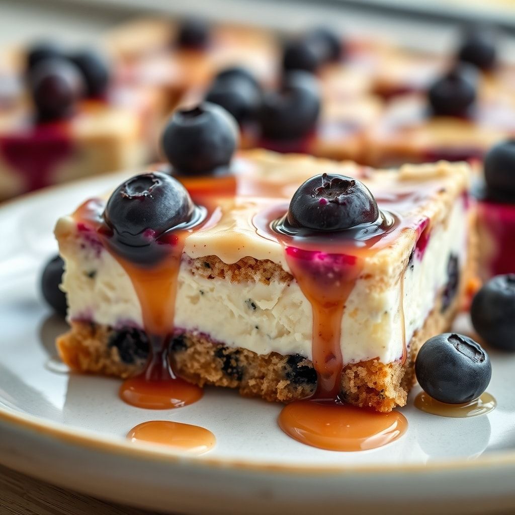 Blueberry Cream Cheese Bars Easy Homemade Dessert Recipe (One-Bowl, 40-Minute Treat) finished