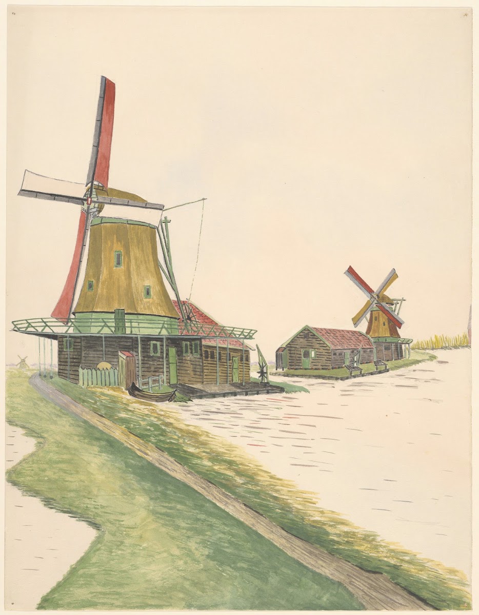 molens oliemolens De Os en De Windhond Kalverringdijk 1930 1940