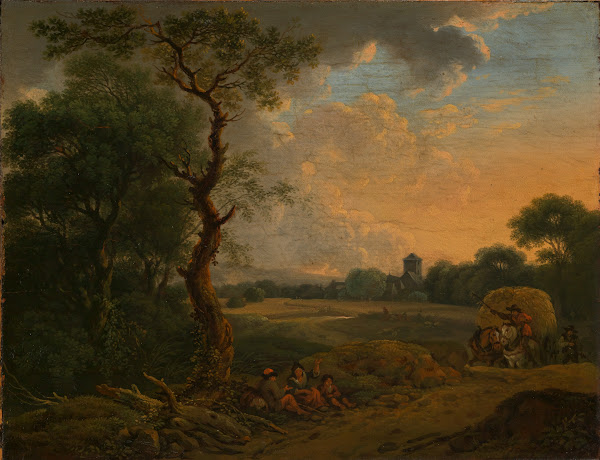 Abendlandschaft mit Heuwagen 1778