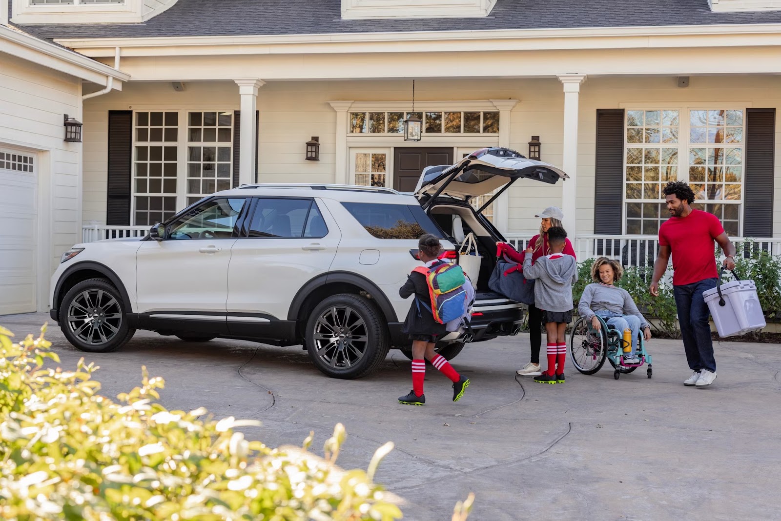 2026 Ford Explorer cargo area showing maximum capacity with seats folded