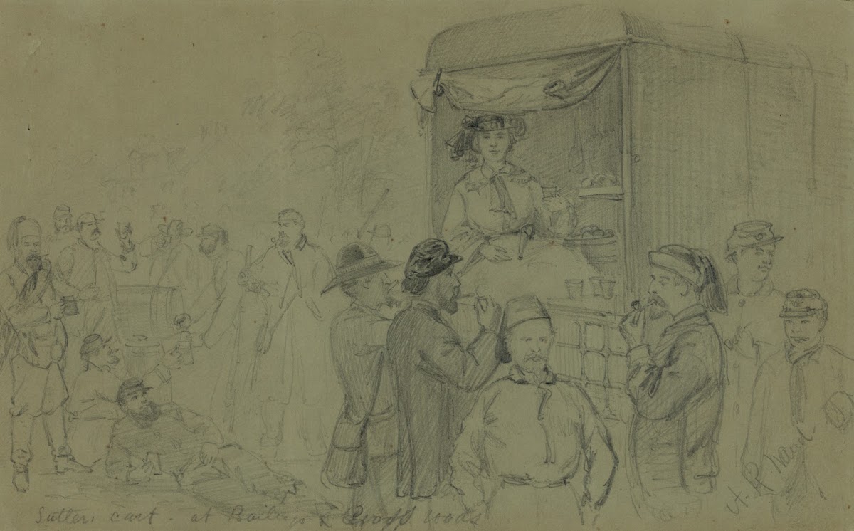 Sutler cart at Baileys Cross roads 1861