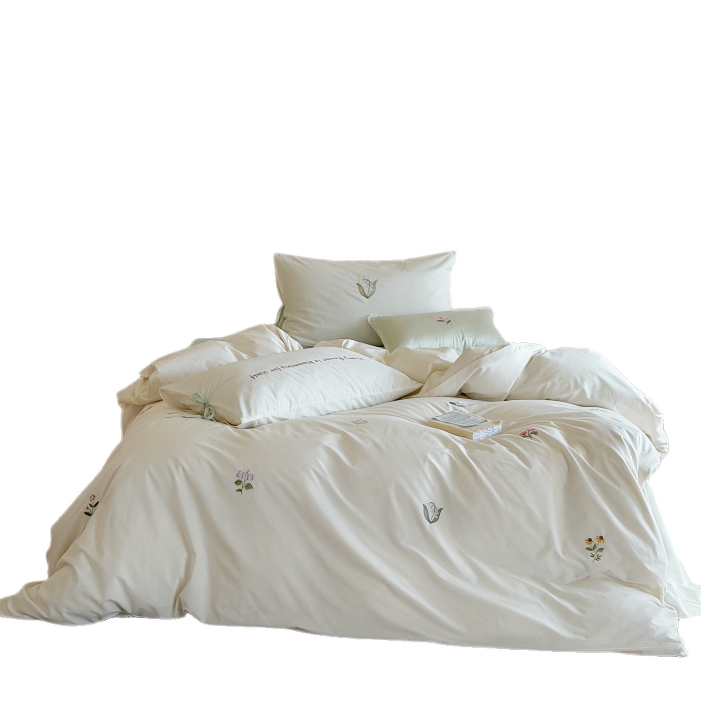 Cotton bedding set, embroidered, made of long-staple cotton