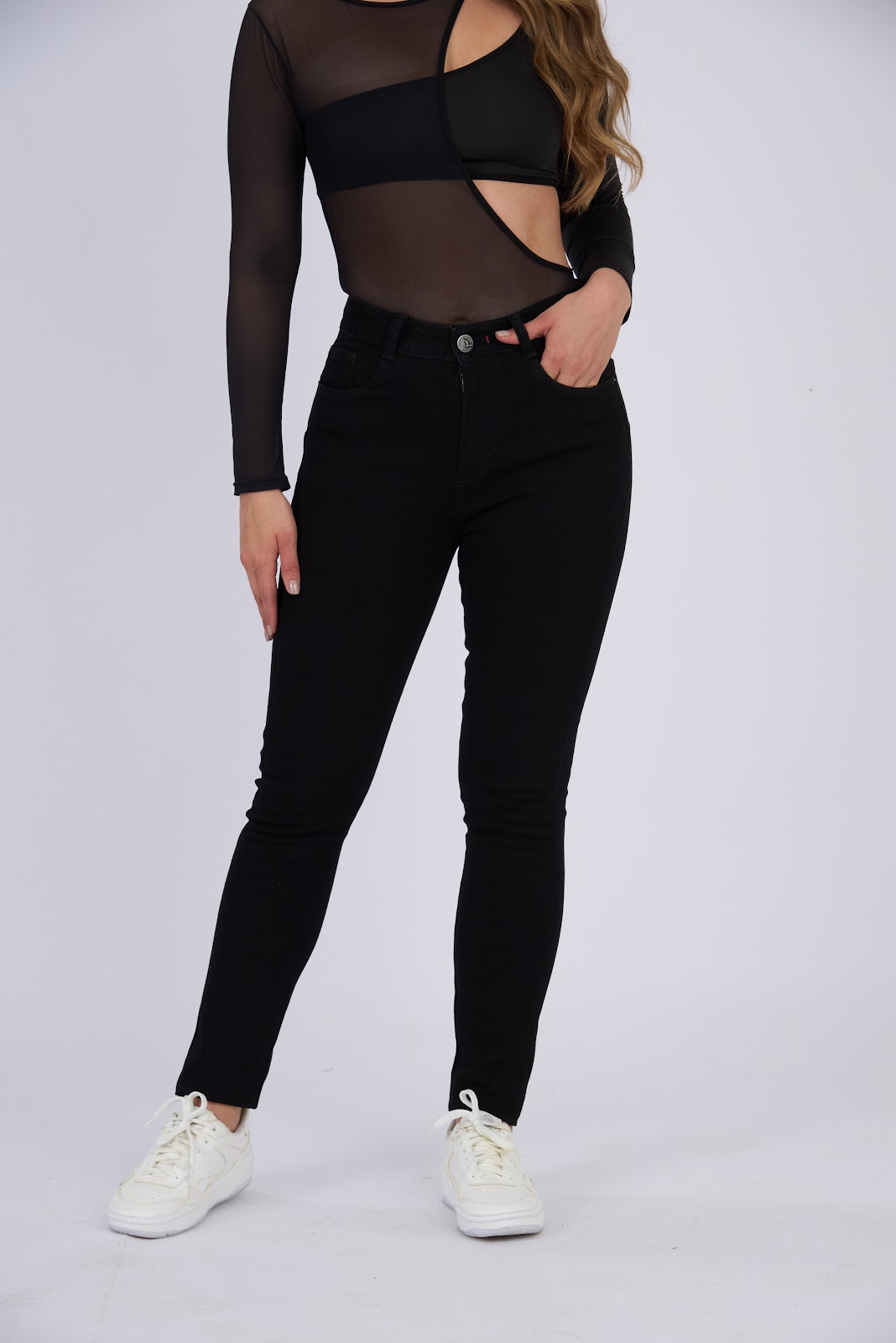 Jean licrado straight boot tiro medio - Vista 3
