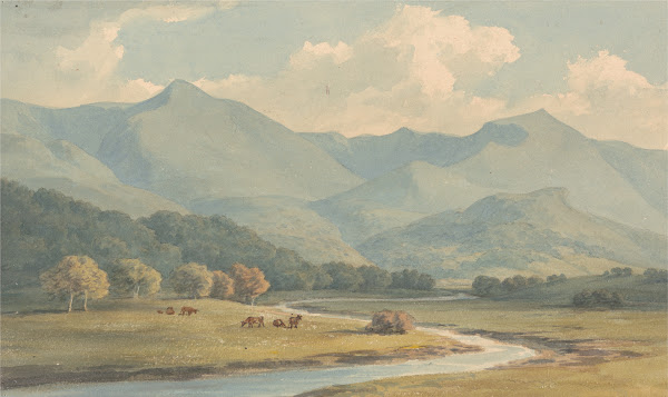 Carnedd Llewelyn and Carnedd David Carnarvonshire Seen Across the River Ogwen