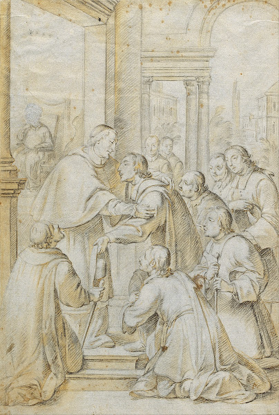 Saint Bruno Meets Bishop Hugh of Cologne circa 1720