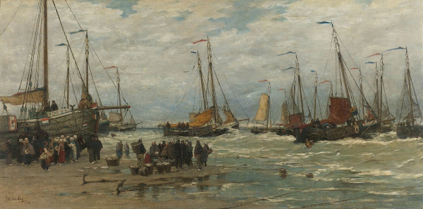 Fishing Pinks in Breaking Waves c 1875   c 1885