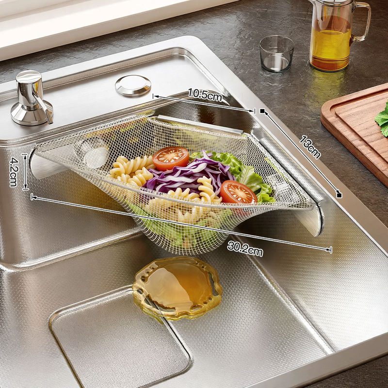 Stainless steel kitchen rack, extendable, for sink