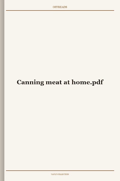 Canning meat at home