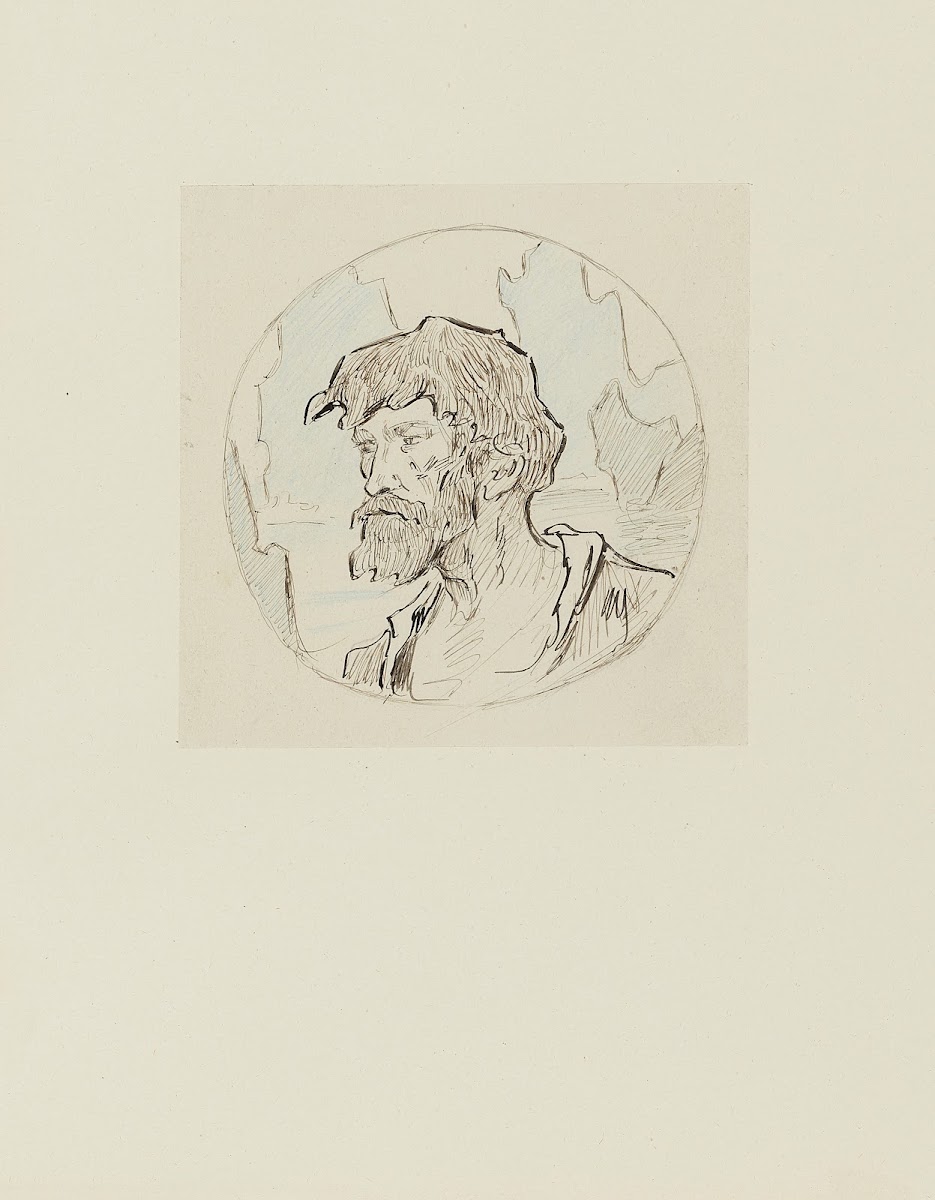 Gilliatt devant les rochers Douvres  dessin non utilisé 1920 1921