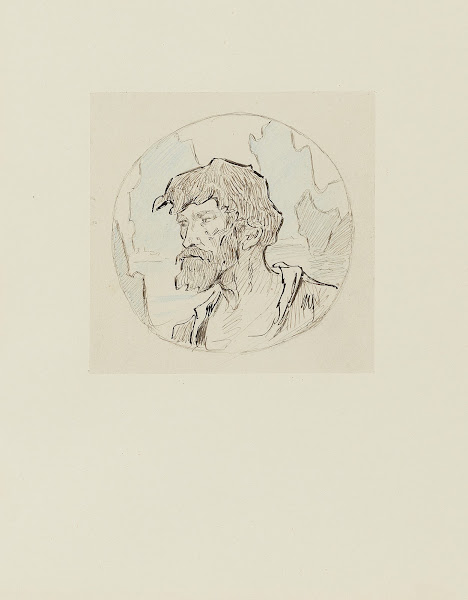 Gilliatt devant les rochers Douvres  dessin non utilisé 1920 1921