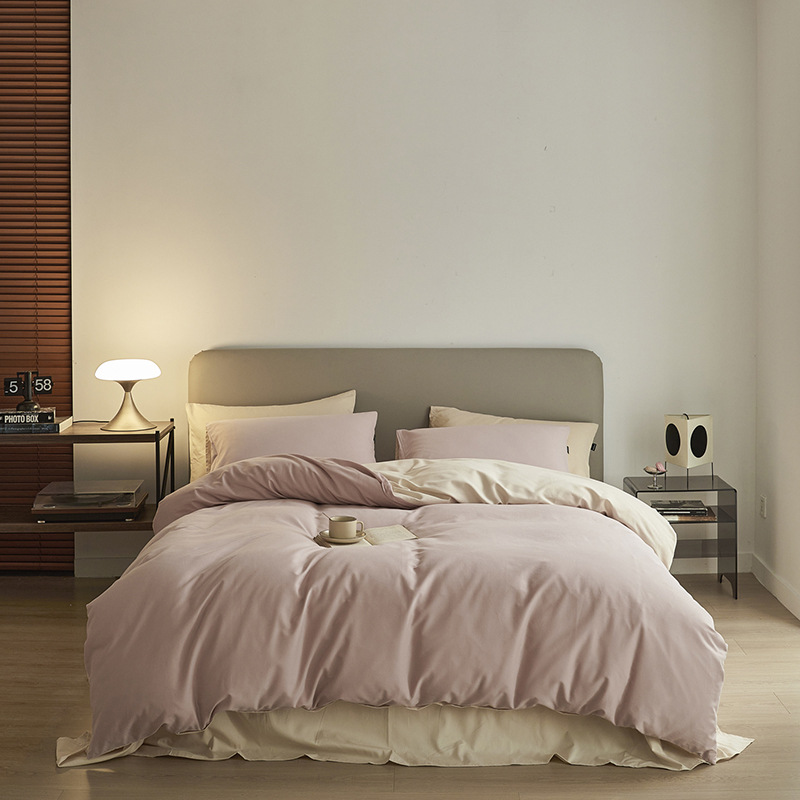 Bedding set made of long-staple cotton, brushed, solid color