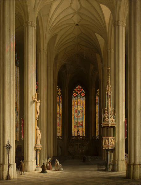 Gothic church interior 1844