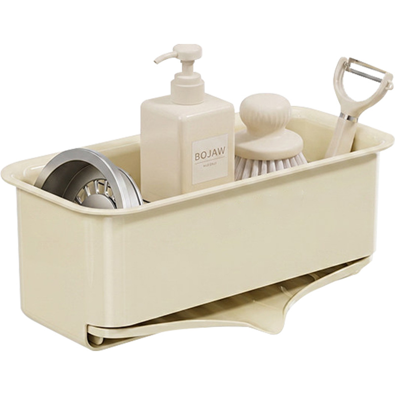 Kitchen storage stand with draining tray, wall-mounted