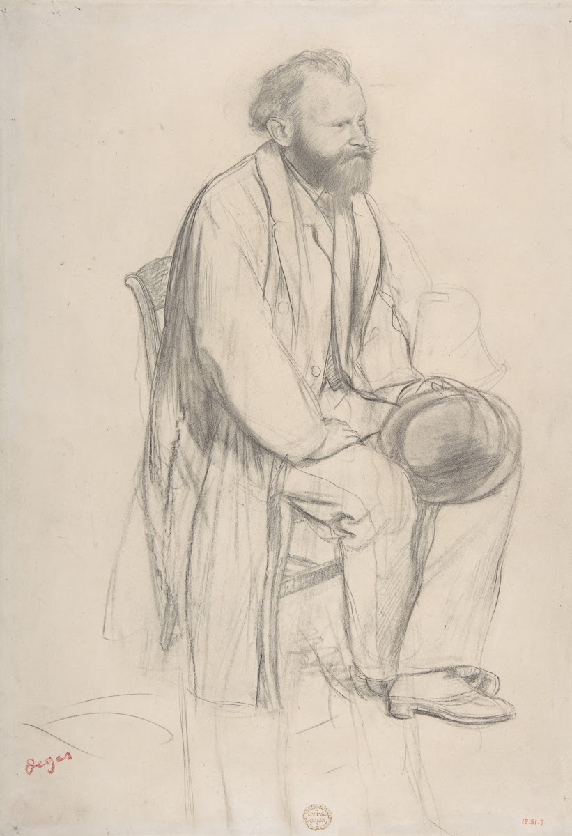 Édouard Manet Seated Holding His Hat ca 1865