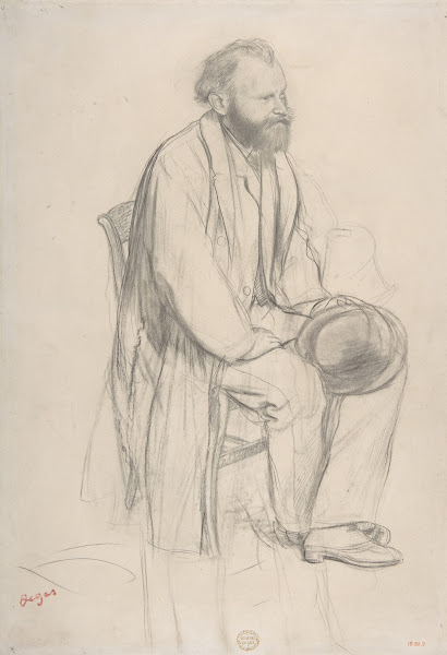 Édouard Manet Seated Holding His Hat ca 1865