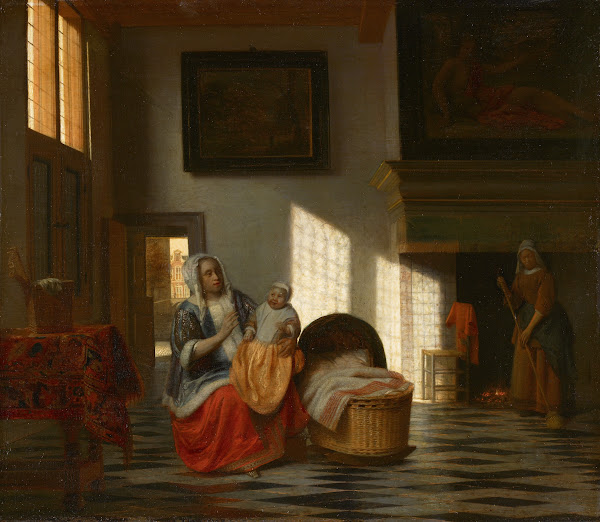 Interior with mother and child Mother joy 1665  1668