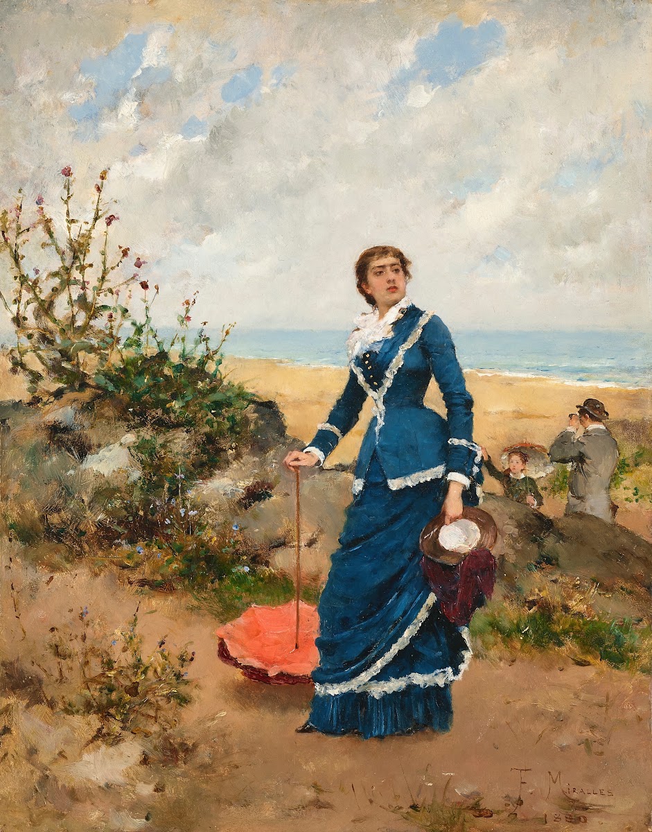 Carmen Miralles con un vestido azul 1880