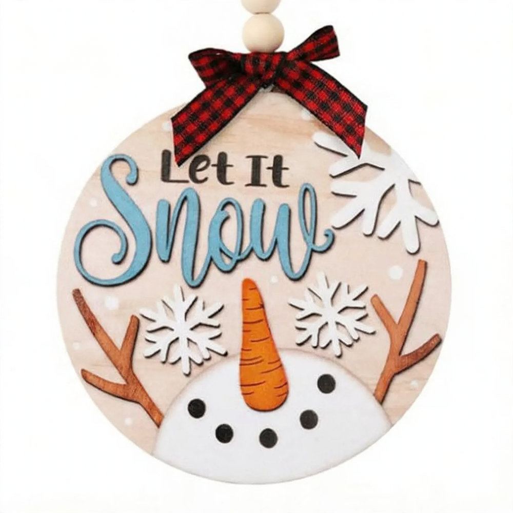 Decorative wooden door hanger with gnome motif