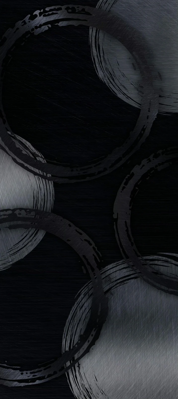 Abstract Art, Dark Minimalist, Brush Stroke Design, Enso Art 2K iPhone Wallpaper Background (1440x3216)