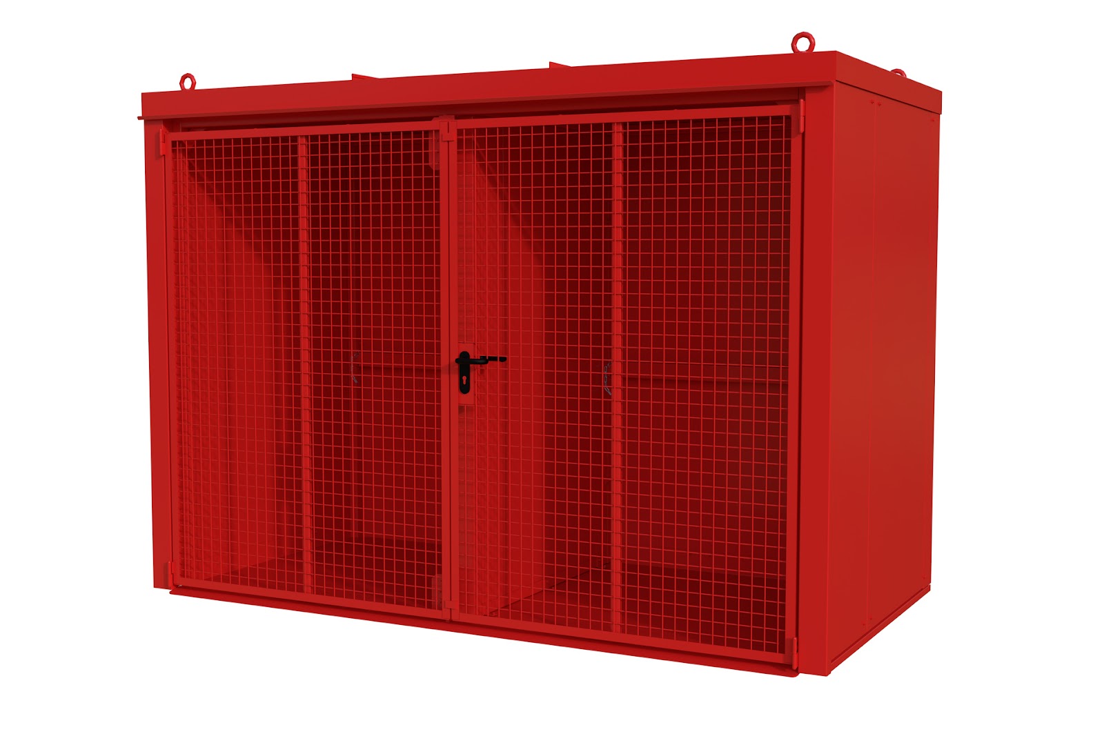 Gasflessen-container GFC-B/W M4, gelakt, Vuurrood