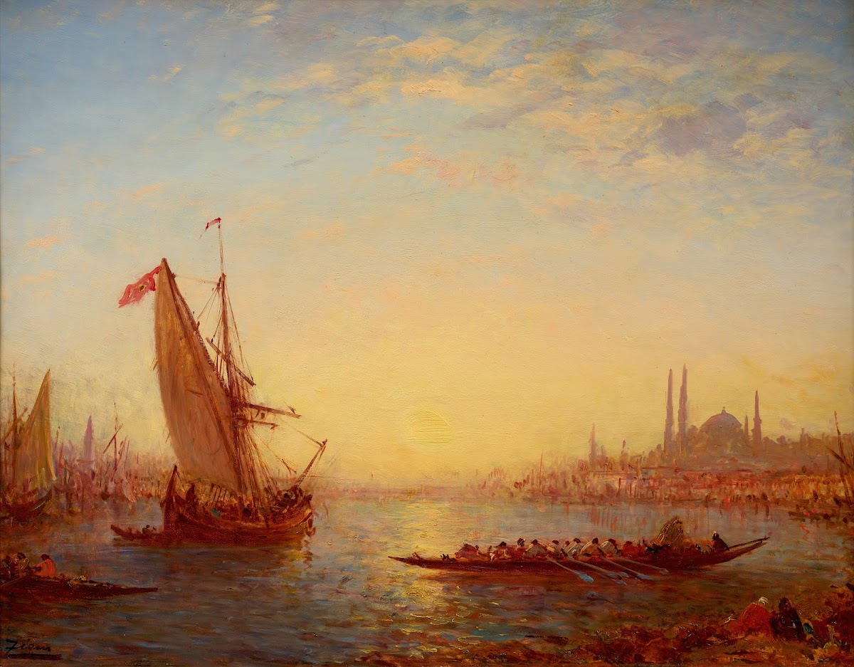 Sunset light effect on the Bosphorus Constantinople