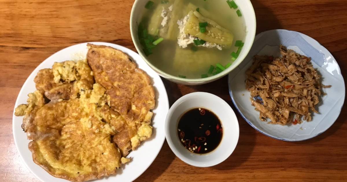 Trứng chiên đậu hủ