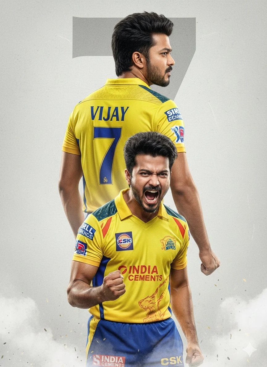 Un póster cinematográfico de cricket ultrarrealista que muestra a un joven jugador de cricket indio utilizando la imagen subida...