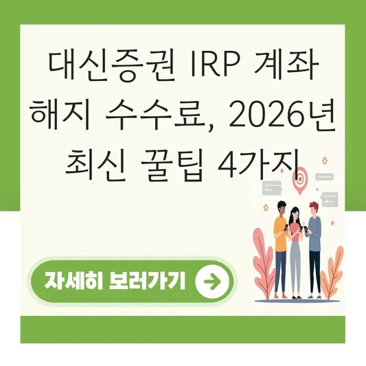 대신증권 IRP 계좌 해지 수수료 최소화 하는 법 대표 이미지
