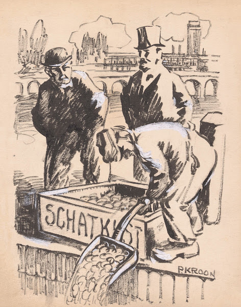 Arbeider schept geld uit de schatkist Grondige studie 1900 1940