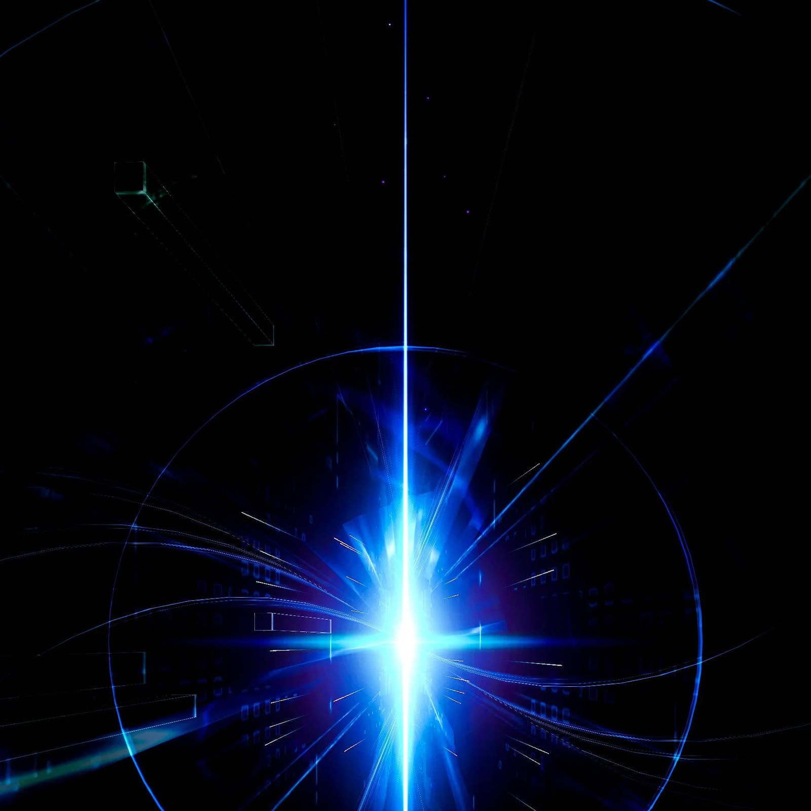 Download Vertical Blue Light Flare 2K iPhone