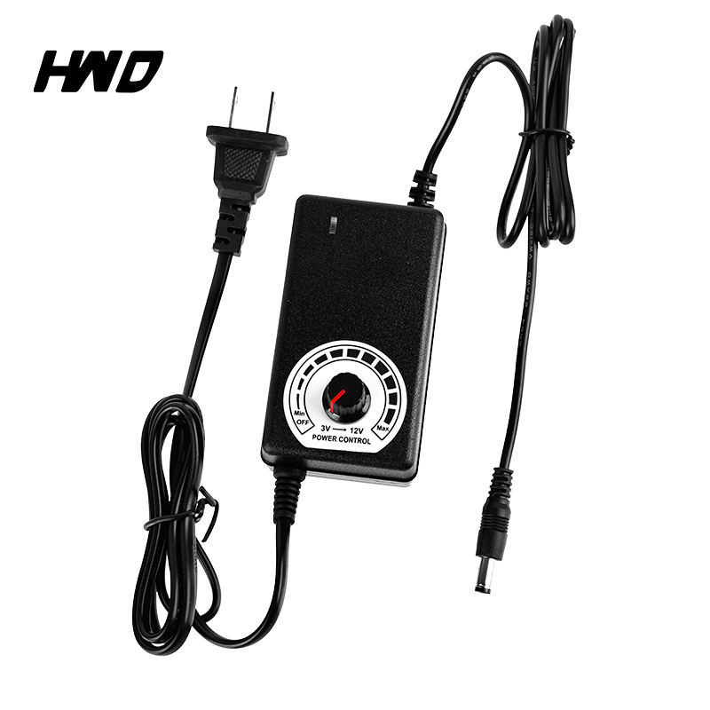 Adjustable 3-12V 2A DC Power Supply Adapter LED Light