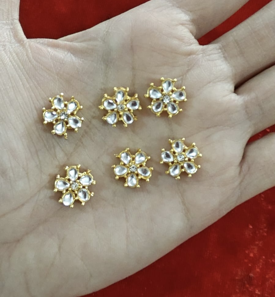 Flower White Pendent Trans diamond (Pack of 6)