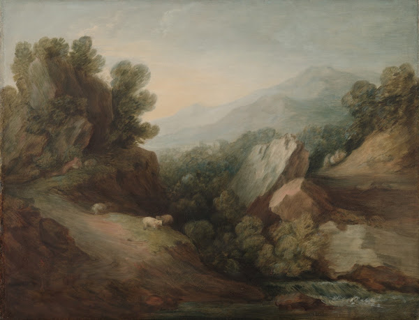 Rocky Wooded Landscape with a Dell and Weir c 1782 1783