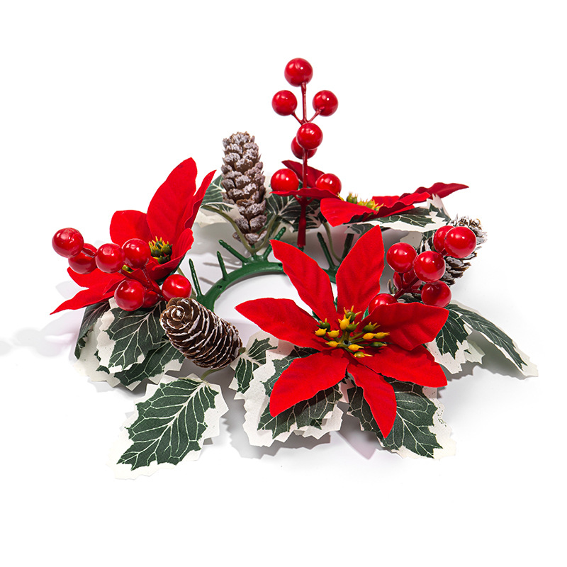 Dekorativer Weihnachtskranz für Kerzen und Flaschen