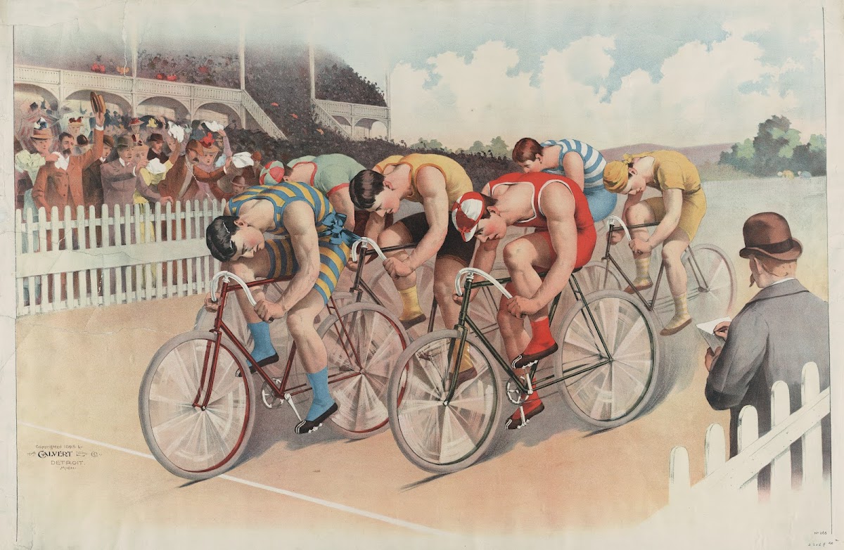 Bicycle race scene 1895