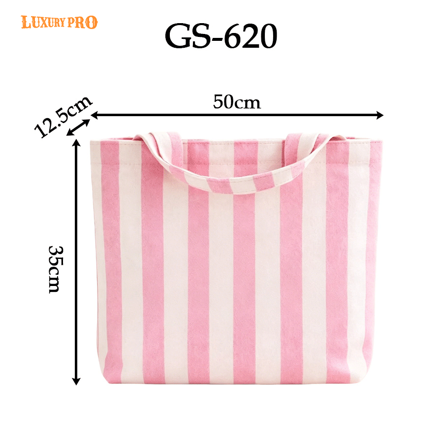 Hand Embroidered Vertical Stripe Tote Bag GS-620