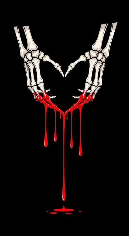 Skeleton Heart Blood Drip