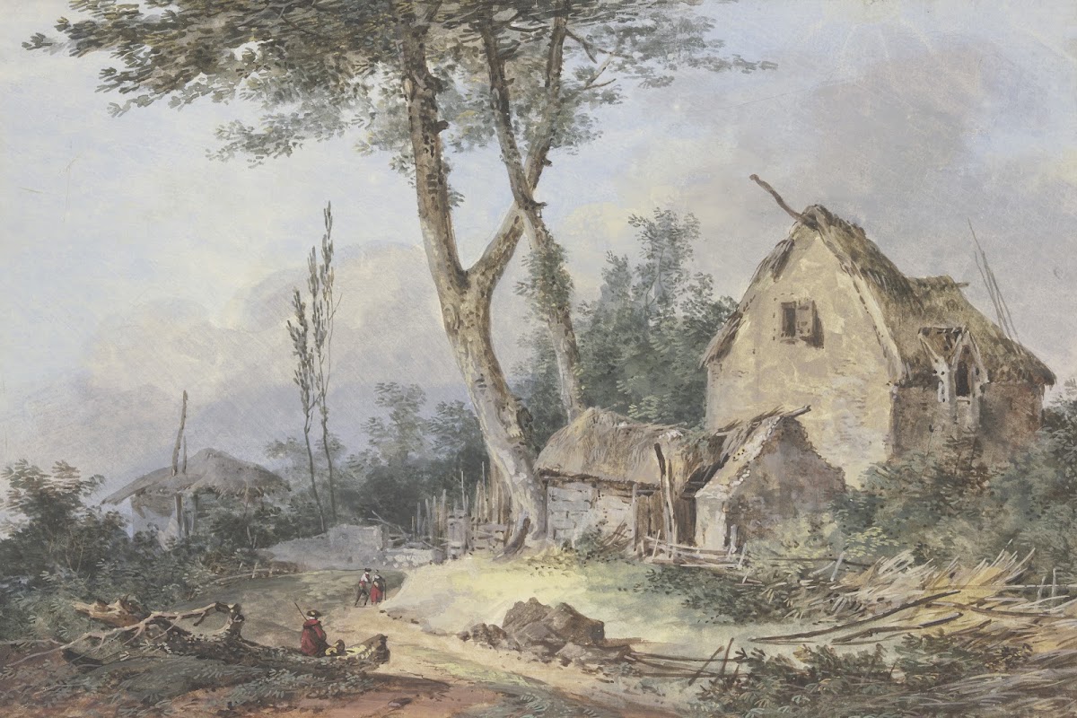 Landschaft mit zerfallenem Gehöft 1790