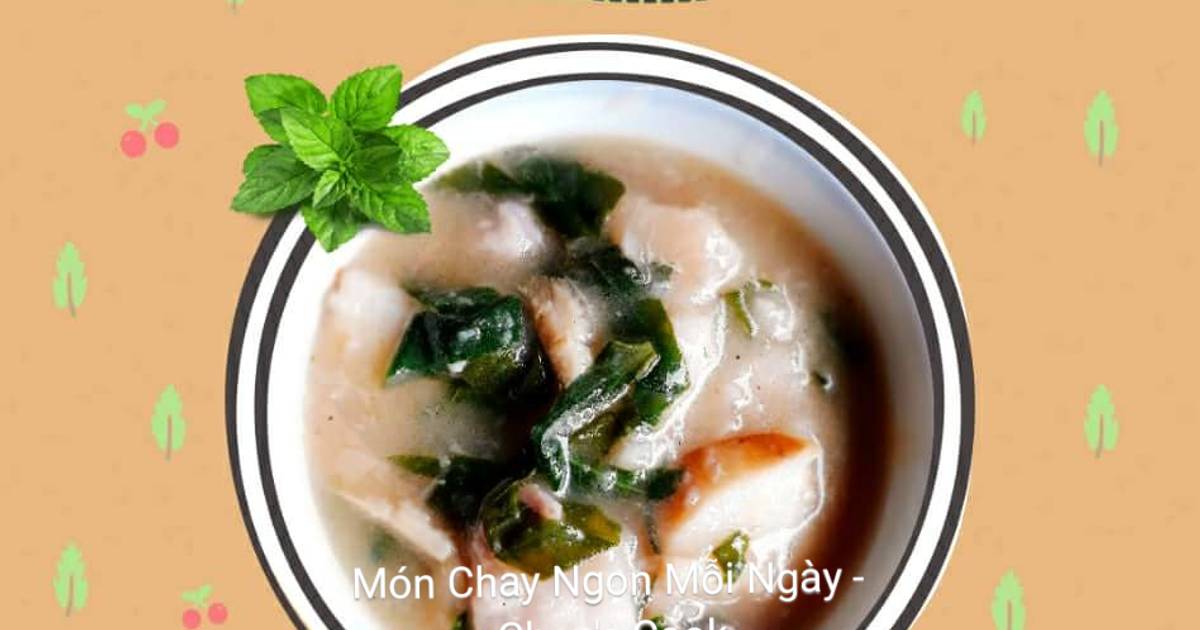 Canh khoai tía nấu lá lốt chay