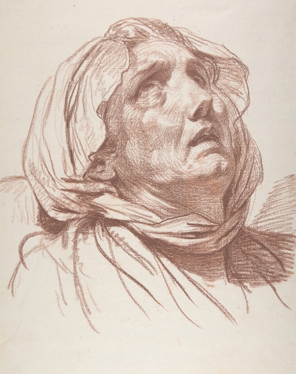 Head of an Old Woman Looking Up ca 1763
