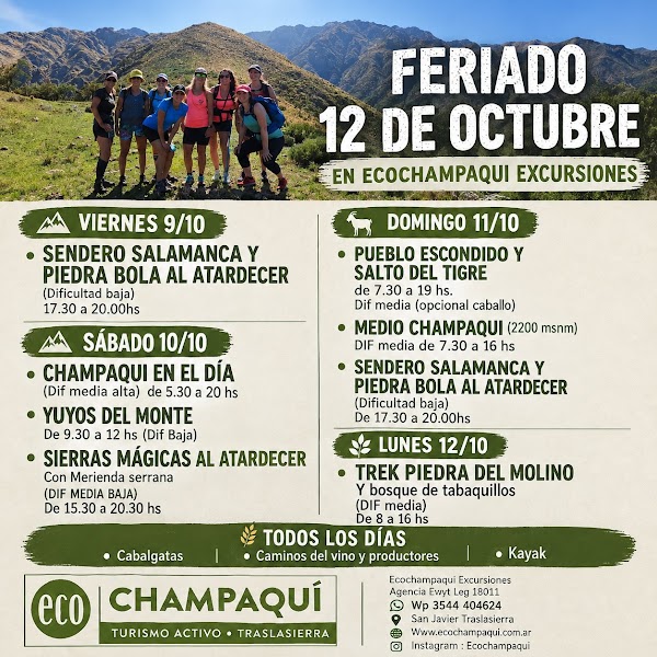 Excursiones Feriado 12 de Octubre