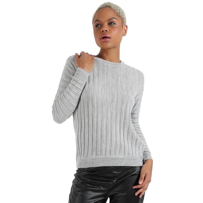 Campus Sutra Women's Solid Ribbed Top
