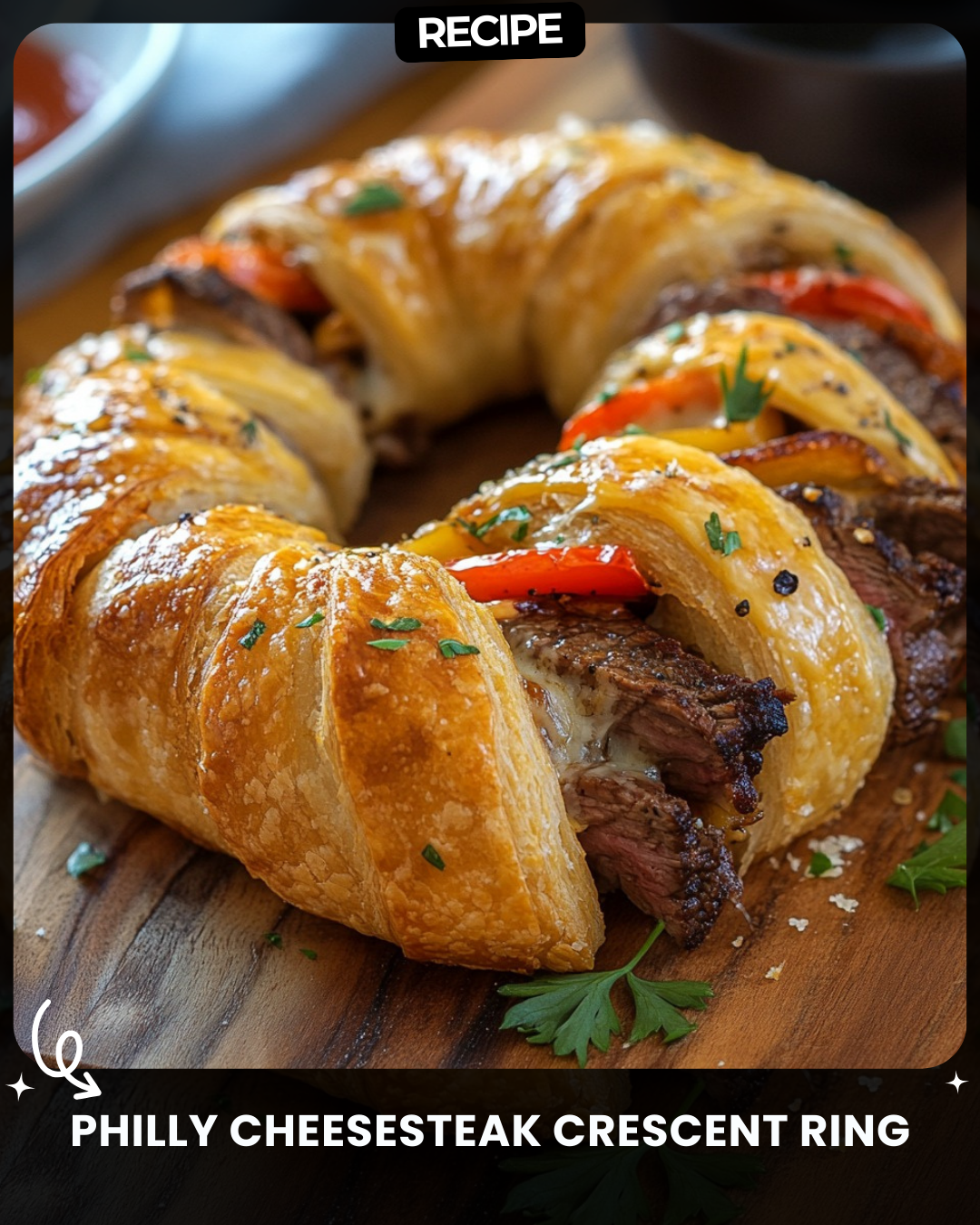 Philly Cheesesteak Crescent Ring